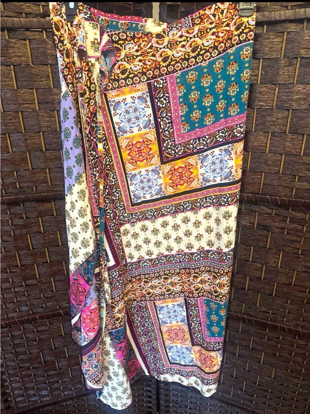 Living Doll Los Angeles Boho Patchwork Wrap Maxi Skirt XXL Festival Cottagecore